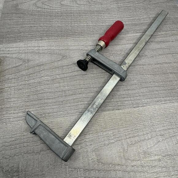 Vintage German Made Sliding Bar Clamp Red Wood Handle Made in Germany Tool - Picture 2 of 13